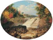 Cornelius Krieghoff A Jam of Saw Logs on the Upper Fall in the Little Shawanagan River [Sic] - 20 Miles Above Three Rivers, oil painting reproduction